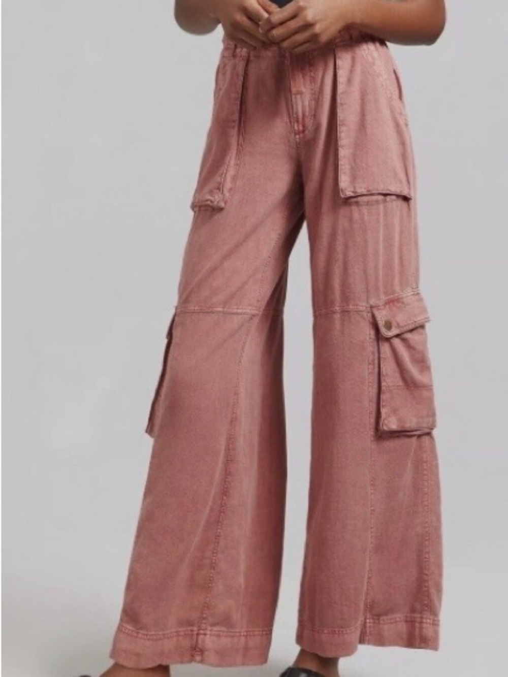 Pilcro/Anthropologie linen blend Rose  Pink Denim Pants with